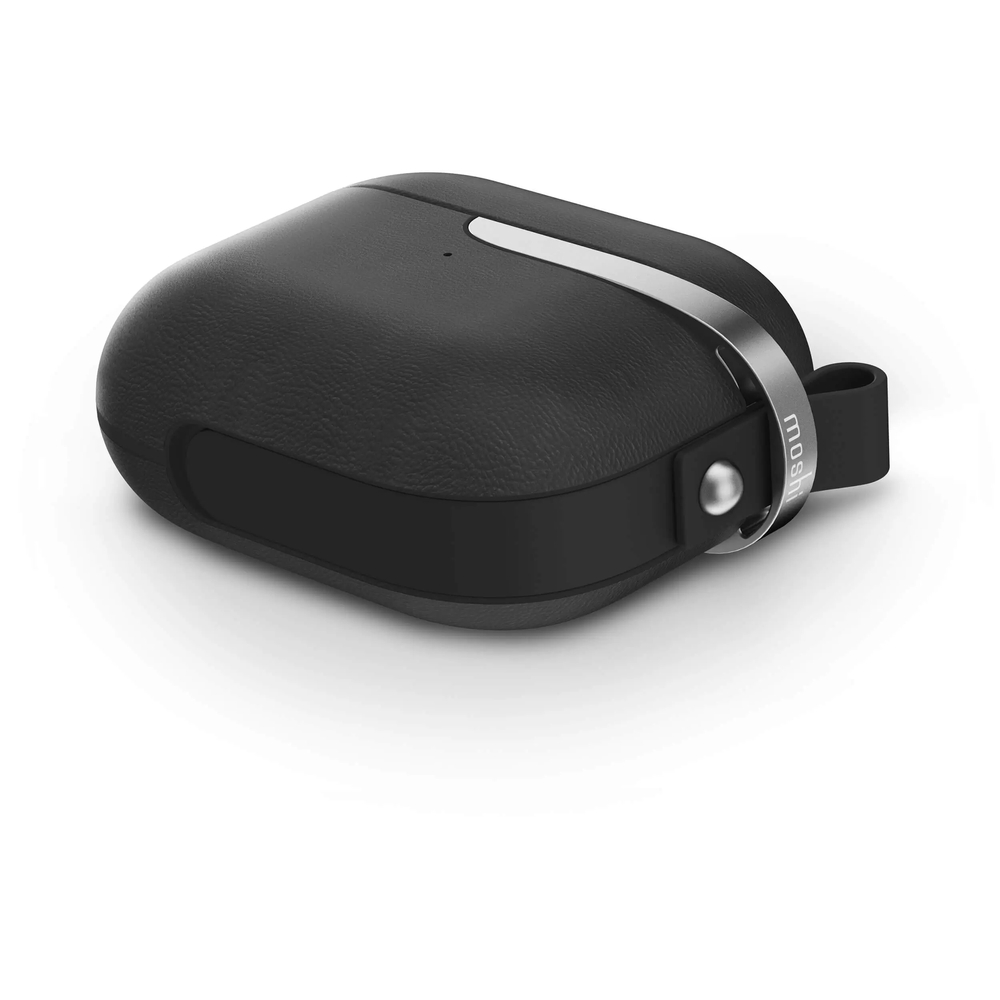 Чехол Moshi Pebbo Luxe for AirPods 3. Материал искусственная кожа. Цвет: черный